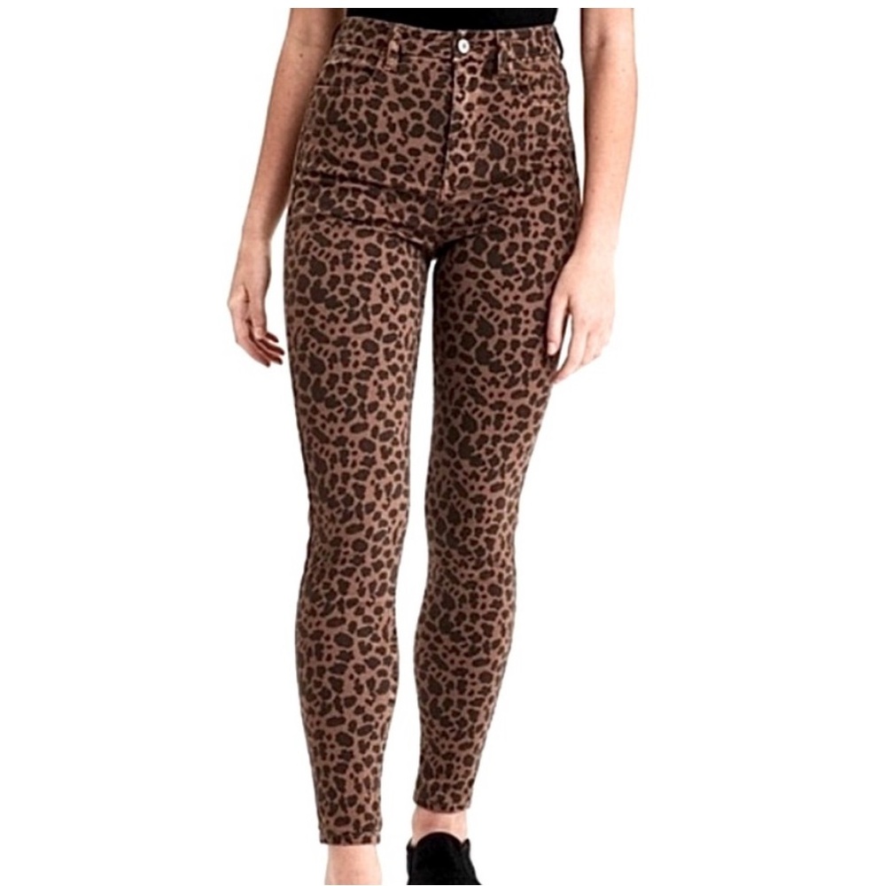 American Eagle Outfitters Brown Leopard High Rise Jeans